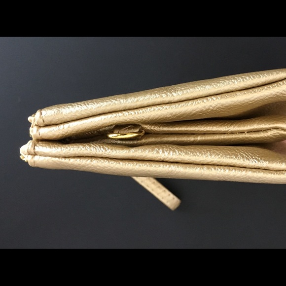 Gold Faux Leather Wristlet - Picture 3 of 5